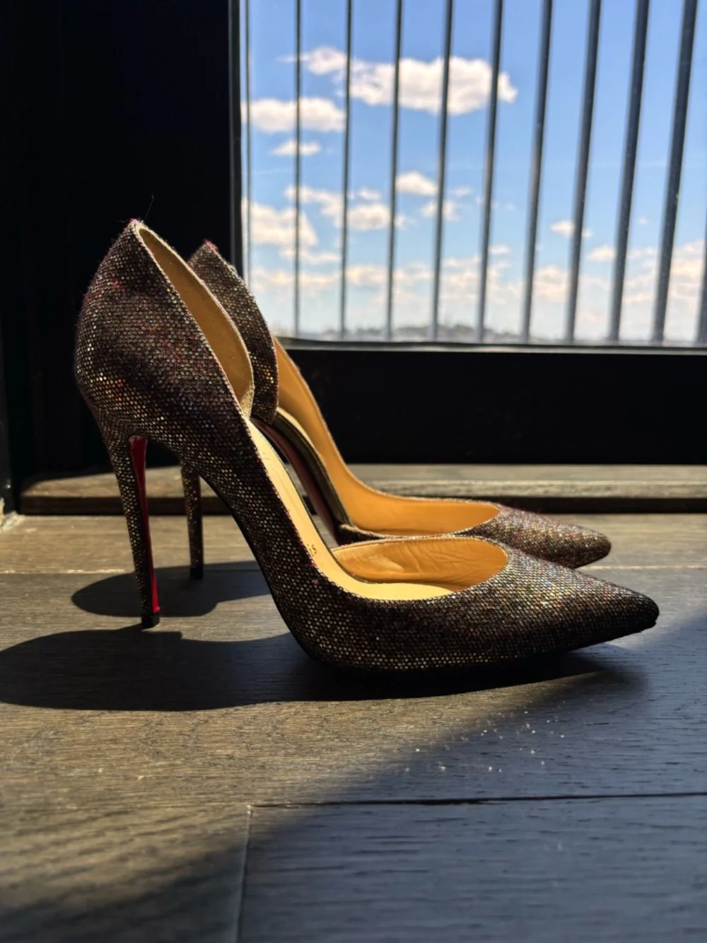 Christian Louboutin Iriza Glitter Pumps Size 38 Authentic